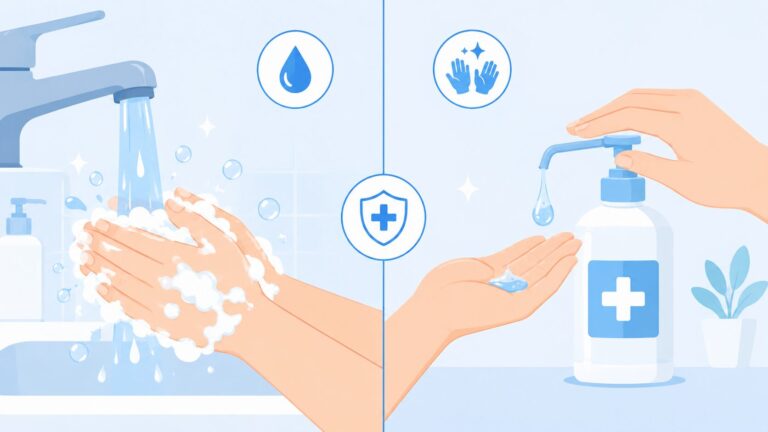 hand sanitizer vs handwashing correct usage