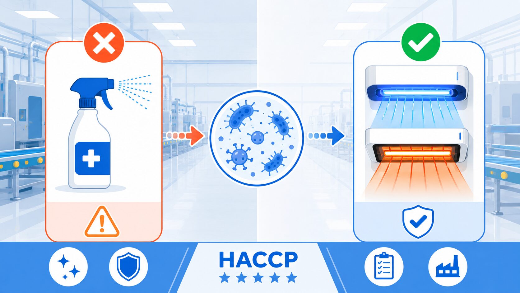 HACCP compliant food factory hand hygiene